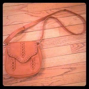 Brand new, brown leather crossbody bag